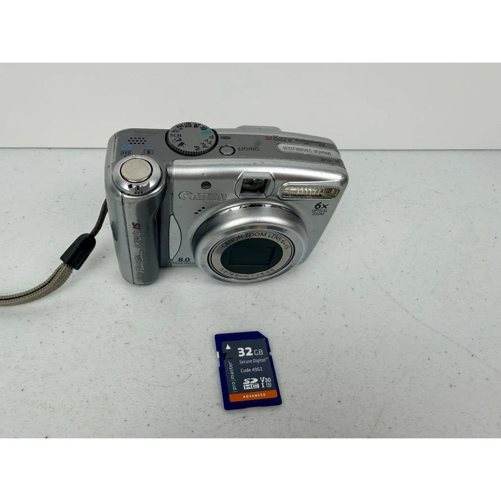 Canon Powershot A720 IS 8.0MP Digital Camera Silver w/ 32gb Card Tested BX